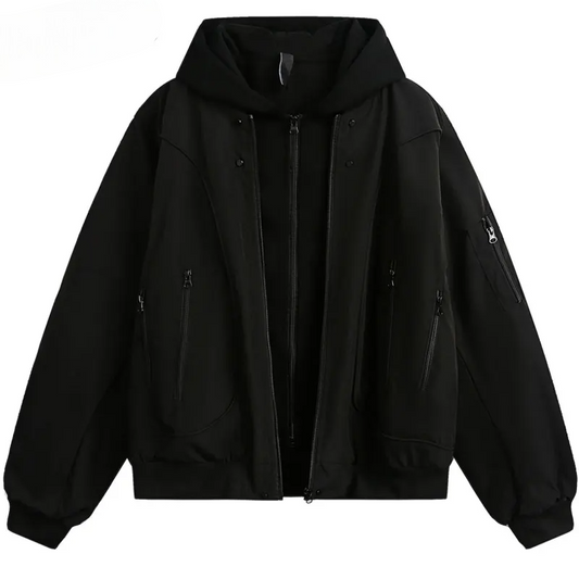 Zipper Military Hooded Jacket