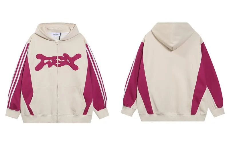 Abstract Zip Up Hoodie